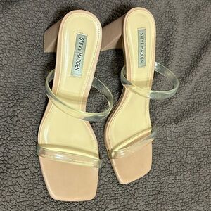 Clear nude heels